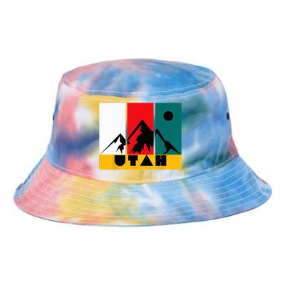 Utah Vintage Logo Park City Utah Retro Skiing Tie Dye Newport Bucket Hat