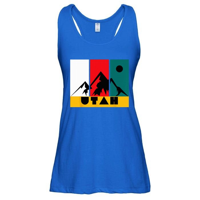 Utah Vintage Logo Park City Utah Retro Skiing Ladies Essential Flowy Tank