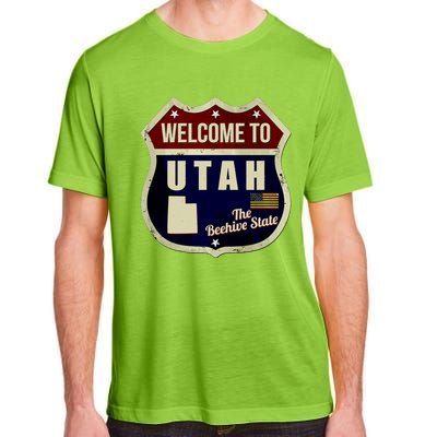 Utah Vintage Metal Road Sign Logo Adult ChromaSoft Performance T-Shirt