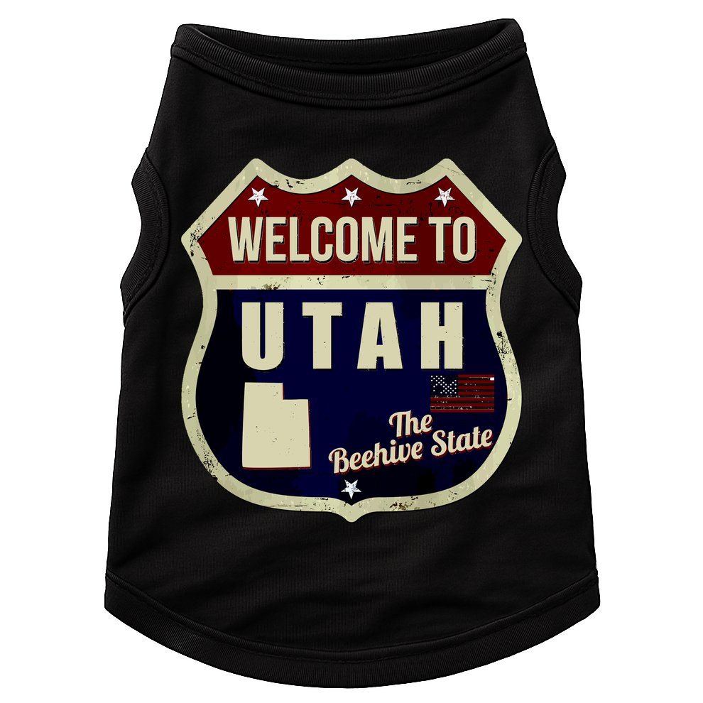 Utah Vintage Metal Road Sign Logo Doggie Tank