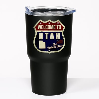 Utah Vintage Metal Road Sign Logo Tumbler
