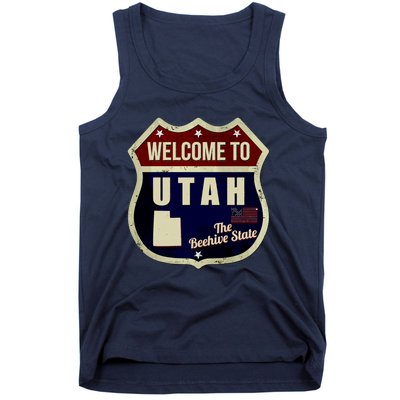 Utah Vintage Metal Road Sign Logo Tank Top