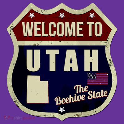 Utah Vintage Metal Road Sign Logo T-Shirt