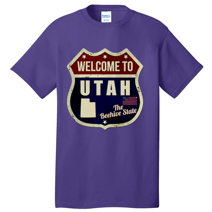 Utah Vintage Metal Road Sign Logo Tall T-Shirt