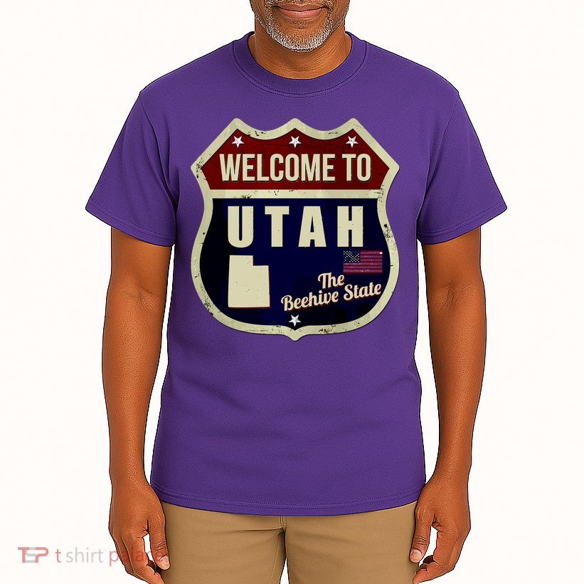 Utah Vintage Metal Road Sign Logo Tall T-Shirt