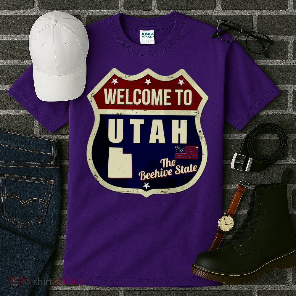 Utah Vintage Metal Road Sign Logo Tall T-Shirt