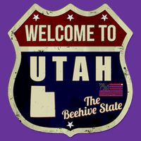 Utah Vintage Metal Road Sign Logo Button