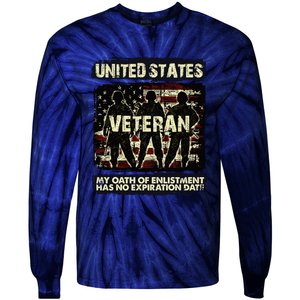 U.S. Veteran My Oath Of Enlistment Has No Expiration Date Tie-Dye Long Sleeve Shirt