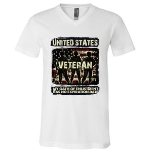 U.S. Veteran My Oath Of Enlistment Has No Expiration Date V-Neck T-Shirt