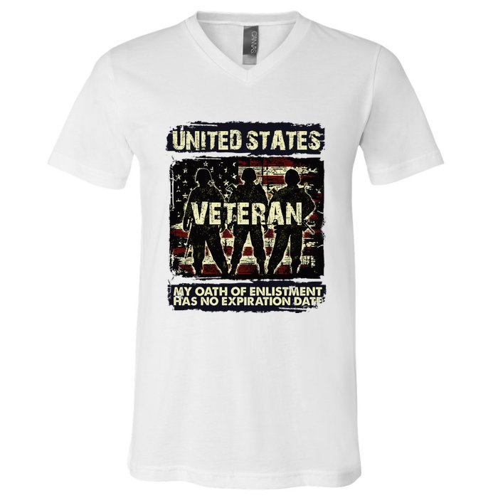 U.S. Veteran My Oath Of Enlistment Has No Expiration Date V-Neck T-Shirt