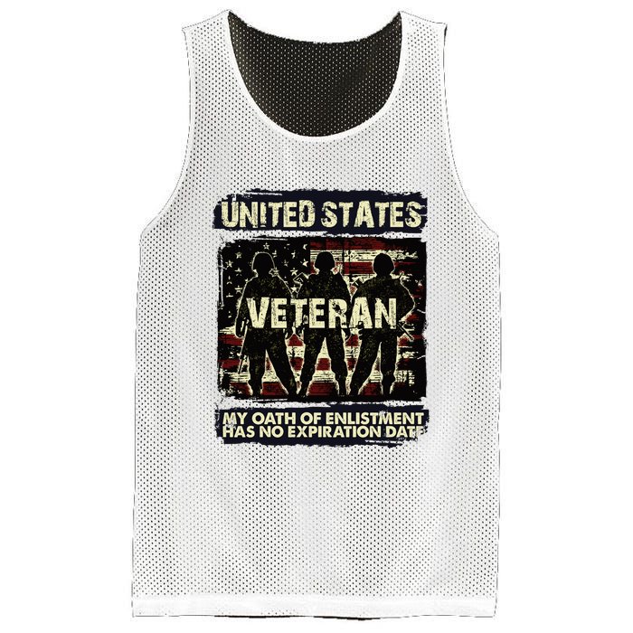 U.S. Veteran My Oath Of Enlistment Has No Expiration Date Mesh Reversible Basketball Jersey Tank