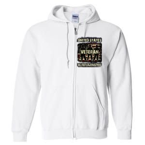 U.S. Veteran My Oath Of Enlistment Has No Expiration Date Full Zip Hoodie