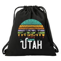 Utah Vintage Mountain 70s 80s Style Drawstring Bag