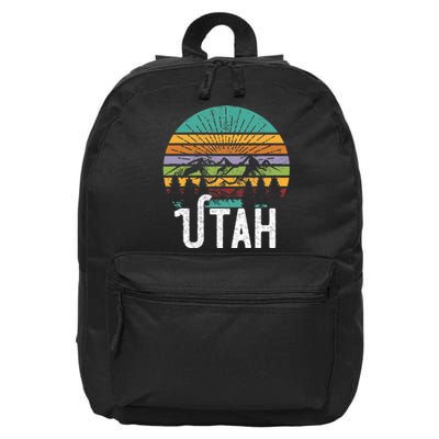 Utah Vintage Mountain 70s 80s Style 16 in Basic Backpack