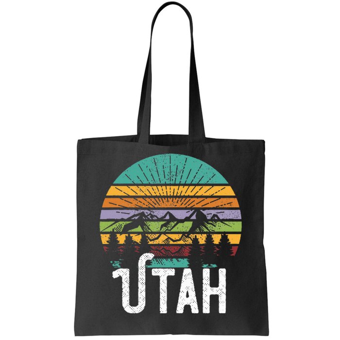 Utah Vintage Mountain 70s 80s Style Tote Bag