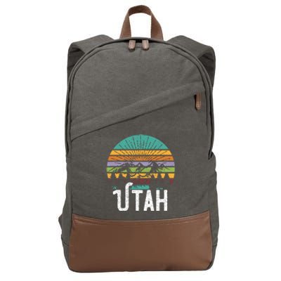 Utah Vintage Mountain 70s 80s Style Cotton Canvas Backpack