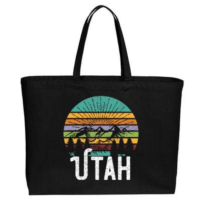 Utah Vintage Mountain 70s 80s Style Cotton Canvas Jumbo Tote