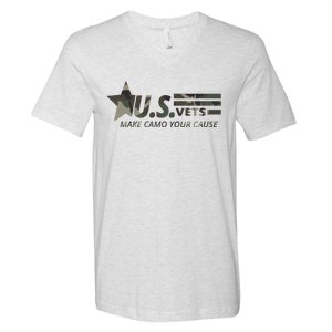 U.S. Vets Make Camo Your Cause V-Neck T-Shirt