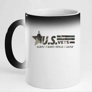 U.S. Vets Make Camo Your Cause 11oz Black Color Changing Mug