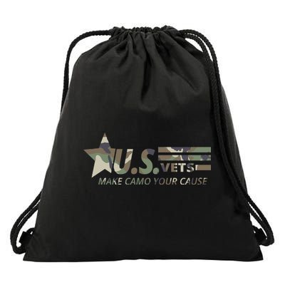 U.S. Vets Make Camo Your Cause Drawstring Bag