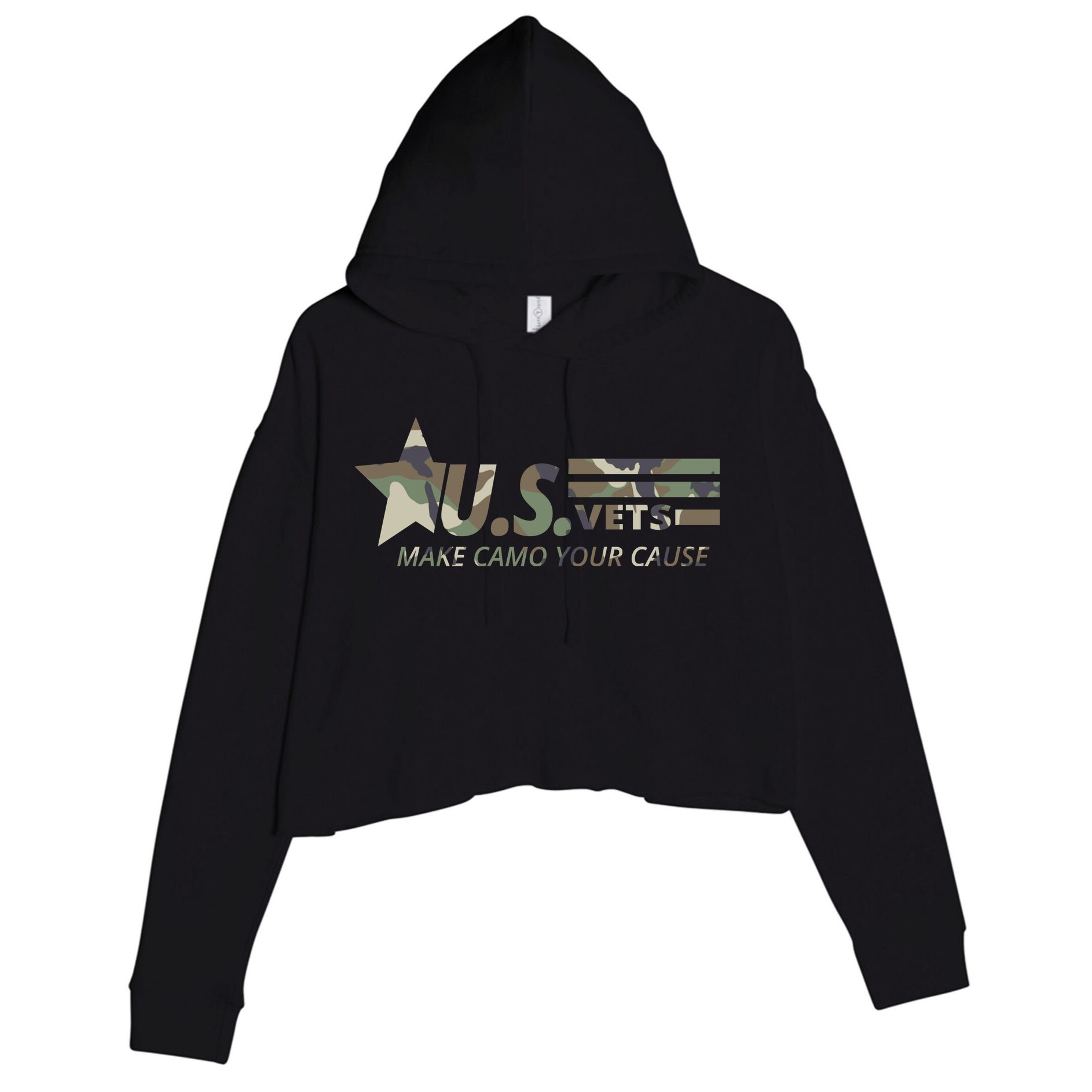 U.S. Vets Make Camo Your Cause Crop Fleece Hoodie