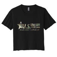 U.S. Vets Make Camo Your Cause Women's Crop Top Tee