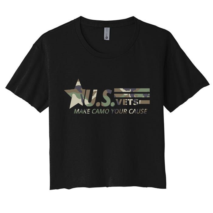 U.S. Vets Make Camo Your Cause Women's Crop Top Tee