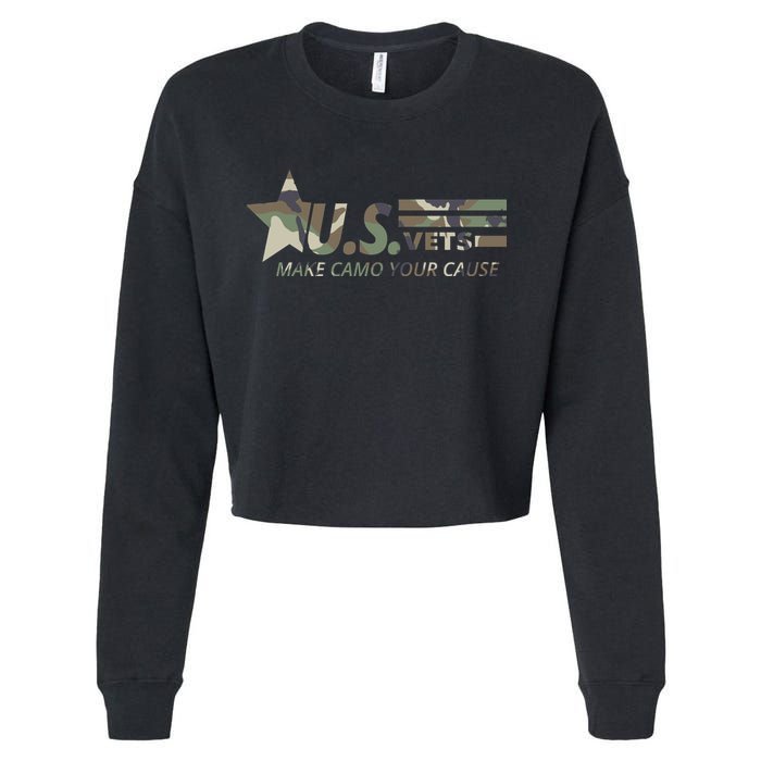 U.S. Vets Make Camo Your Cause Cropped Pullover Crew