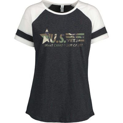 U.S. Vets Make Camo Your Cause Enza Ladies Jersey Colorblock Tee