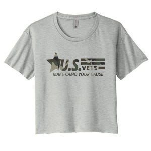 U.S. Vets Make Camo Your Cause Women's Crop Top Tee