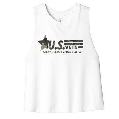 U.S. Vets Make Camo Your Cause Women's Racerback Cropped Tank