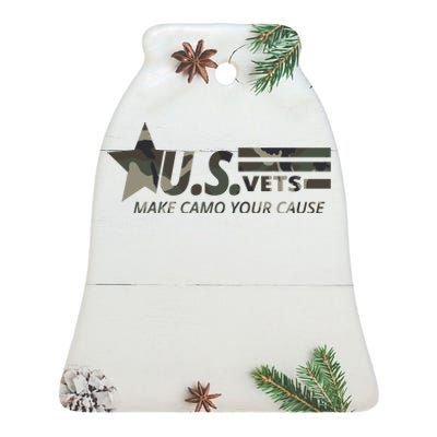 U.S. Vets Make Camo Your Cause Ceramic Bell Ornament