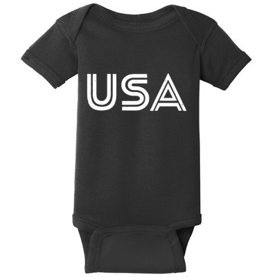 Usa Vintage Patriotic Logo Baby Bodysuit