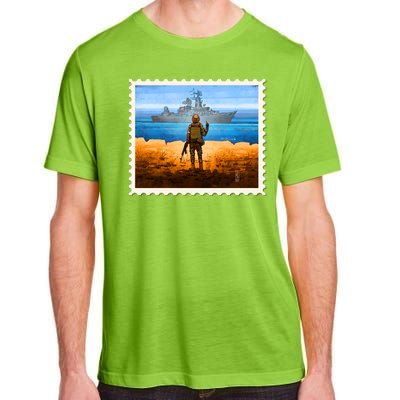 Ukraine Vs Russian Warship Stamp Adult ChromaSoft Performance T-Shirt