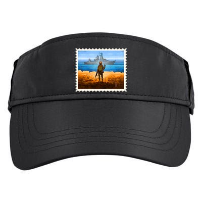 Ukraine Vs Russian Warship Stamp Adult Drive Performance Visor