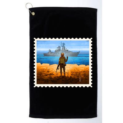 Ukraine Vs Russian Warship Stamp Golf Towel