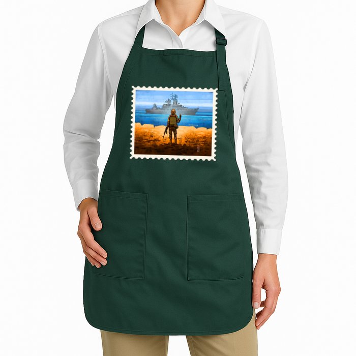 Ukraine Vs Russian Warship Stamp Apron