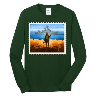 Ukraine Vs Russian Warship Stamp Tall Long Sleeve T-Shirt