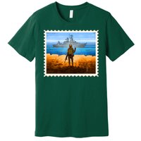 Ukraine Vs Russian Warship Stamp Premium T-Shirt