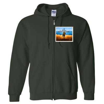 Ukraine Vs Russian Warship Stamp Full Zip Hoodie