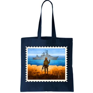 Ukraine Vs Russian Warship Stamp Tote Bag