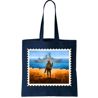 Ukraine Vs Russian Warship Stamp Tote Bag