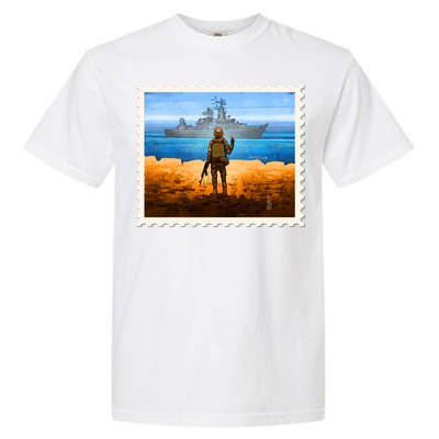 Ukraine Vs Russian Warship Stamp Garment-Dyed Heavyweight T-Shirt