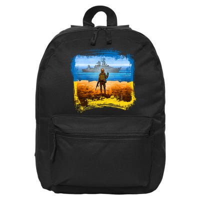 Ukraine Vs Russian Warship 16 in Basic Backpack