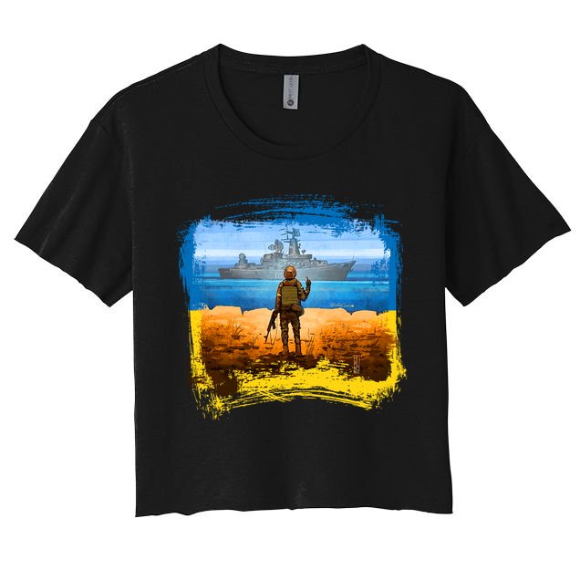 Ukraine Vs Russian Warship Crop Top
