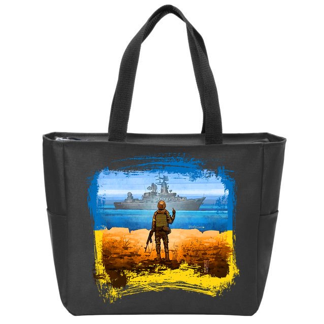 Ukraine Vs Russian Warship Zip Tote Bag