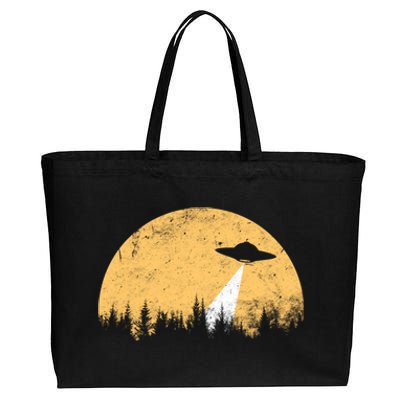 Ufo Vintage Retro Cotton Canvas Jumbo Tote