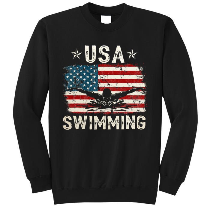 Usa Vintage Swimming Team Retro Support Usa Sweatshirt