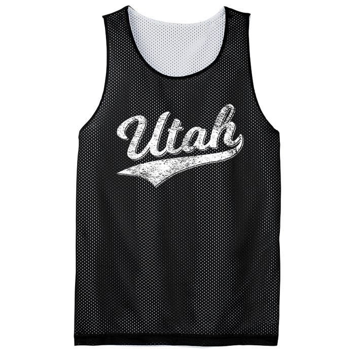 Utah Varsity Script Sports Athletic Jersey Style Mesh Reversible Basketball Jersey Tank