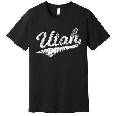 Utah Varsity Script Sports Athletic Jersey Style Premium T-Shirt